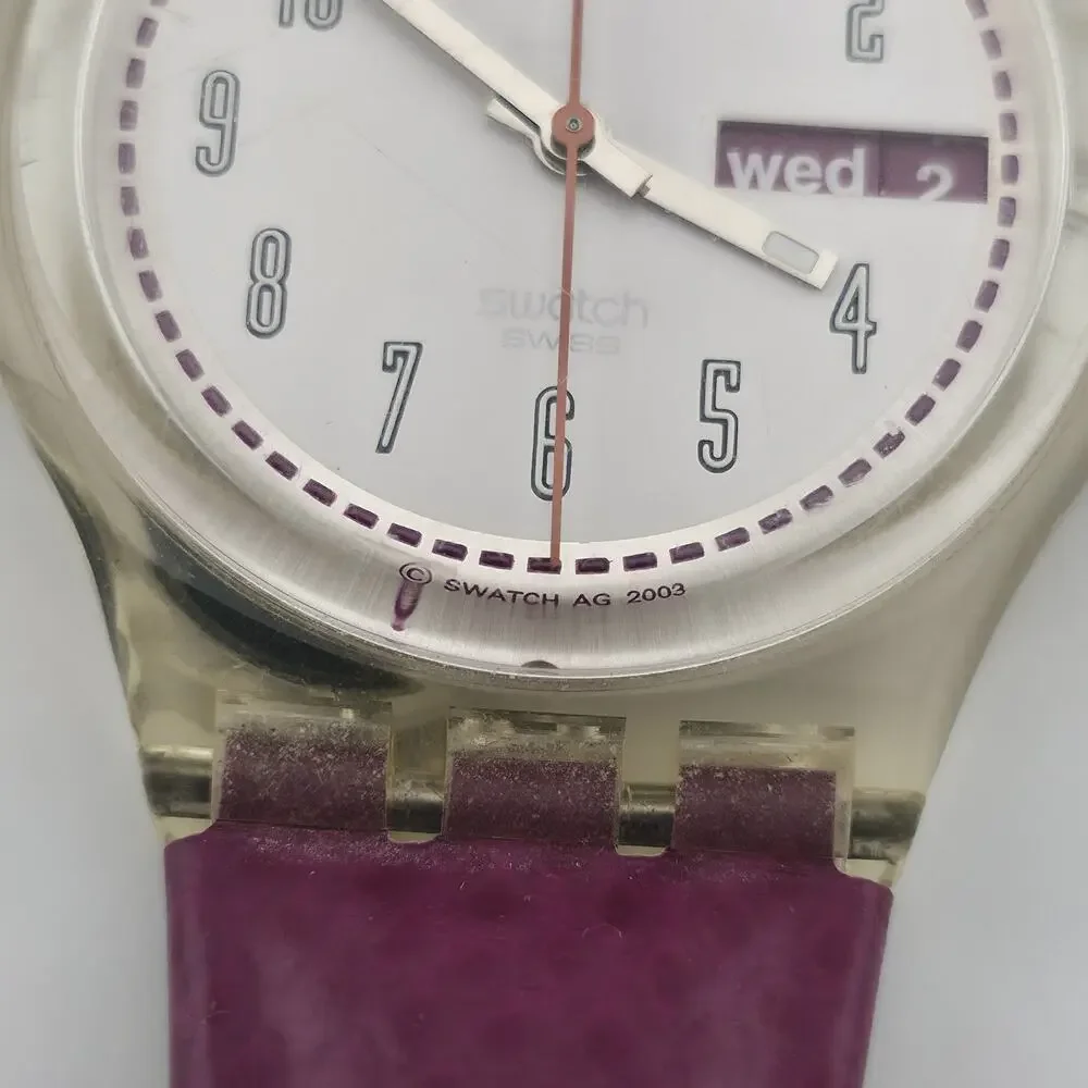 Swatch Watch Croissant Chaud GE 700 2002 Working Leather Band New Battery